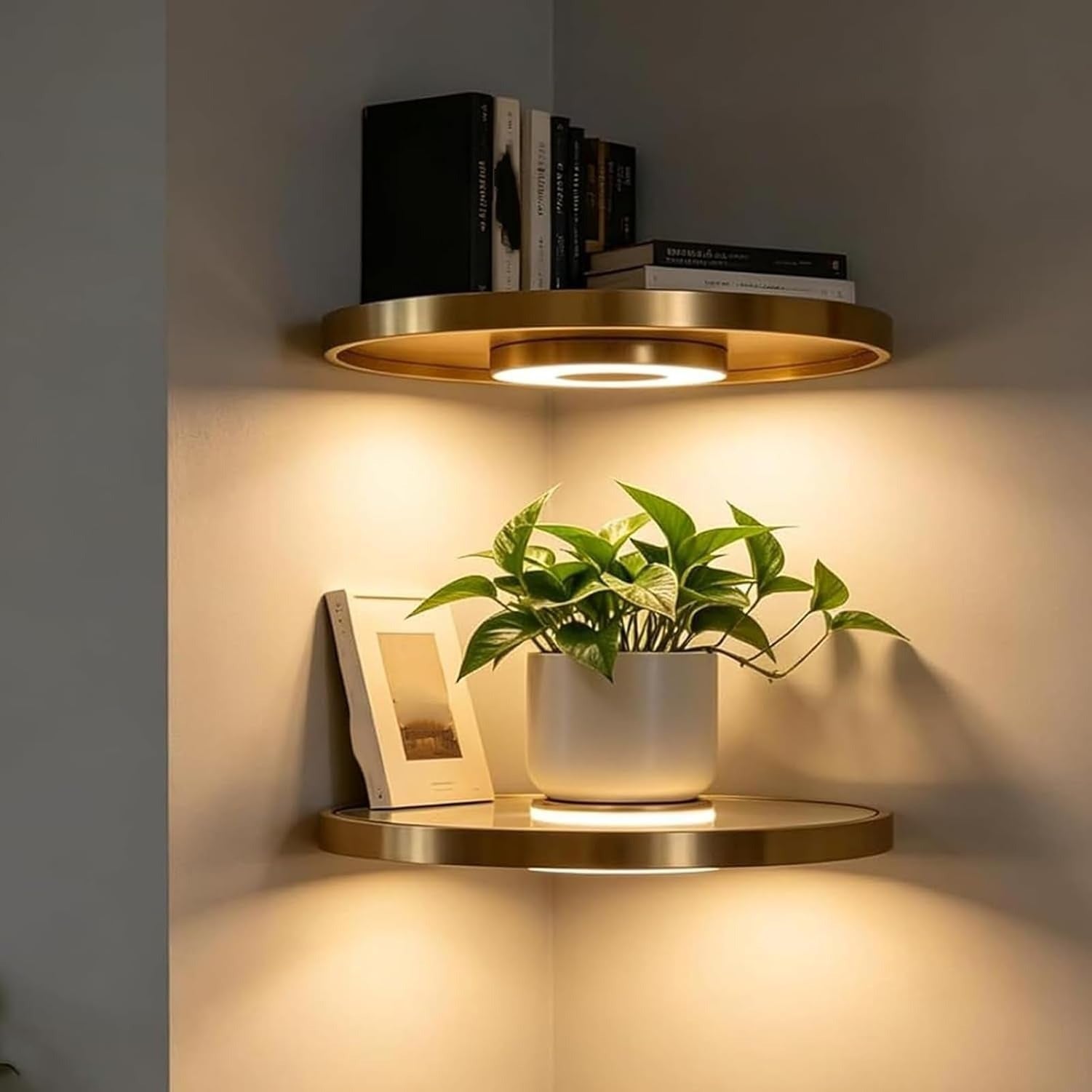 Trådløs LED-Hylde - cordless led shelf warm glow corner