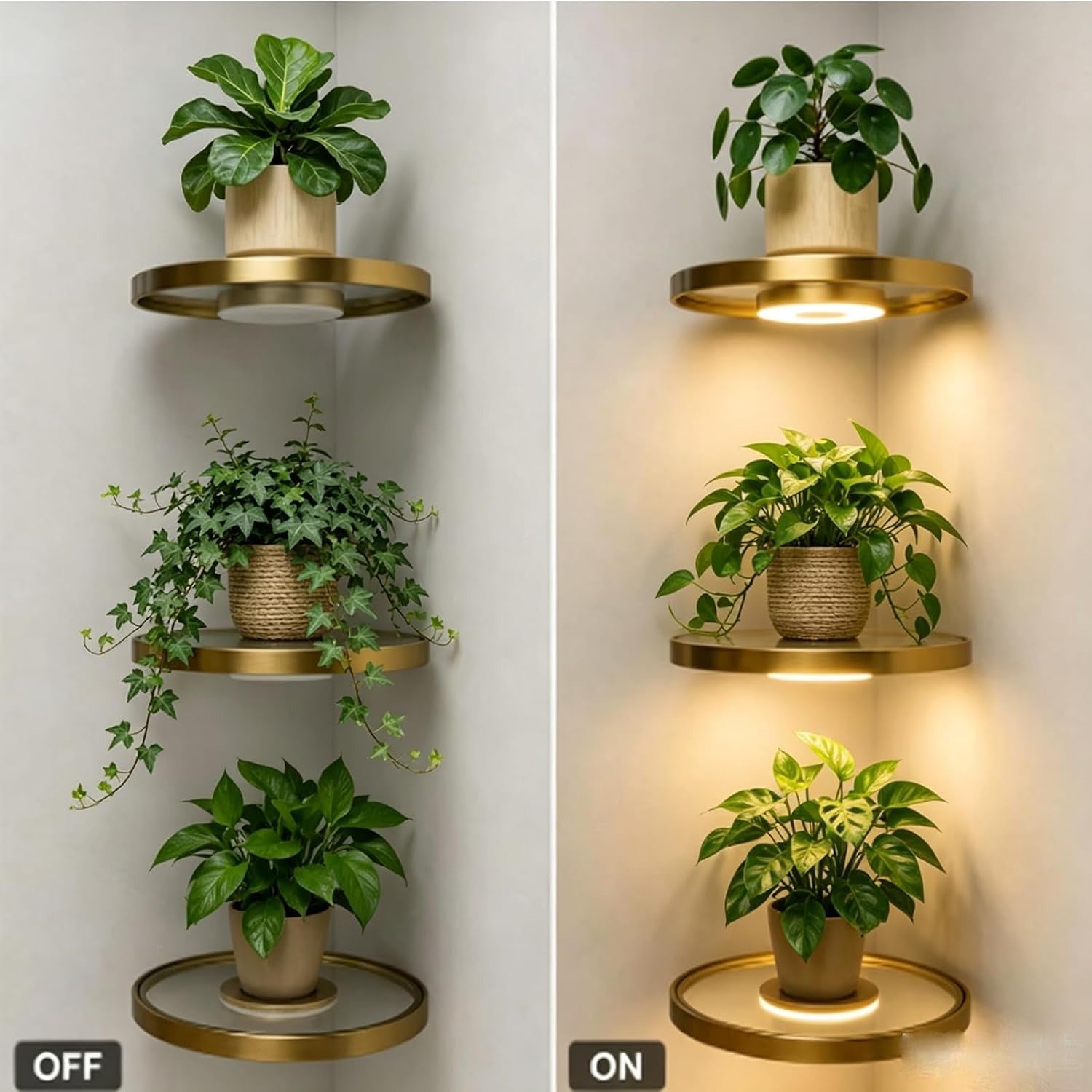 Trådløs LED-Hylde - cordless led shelf light off on