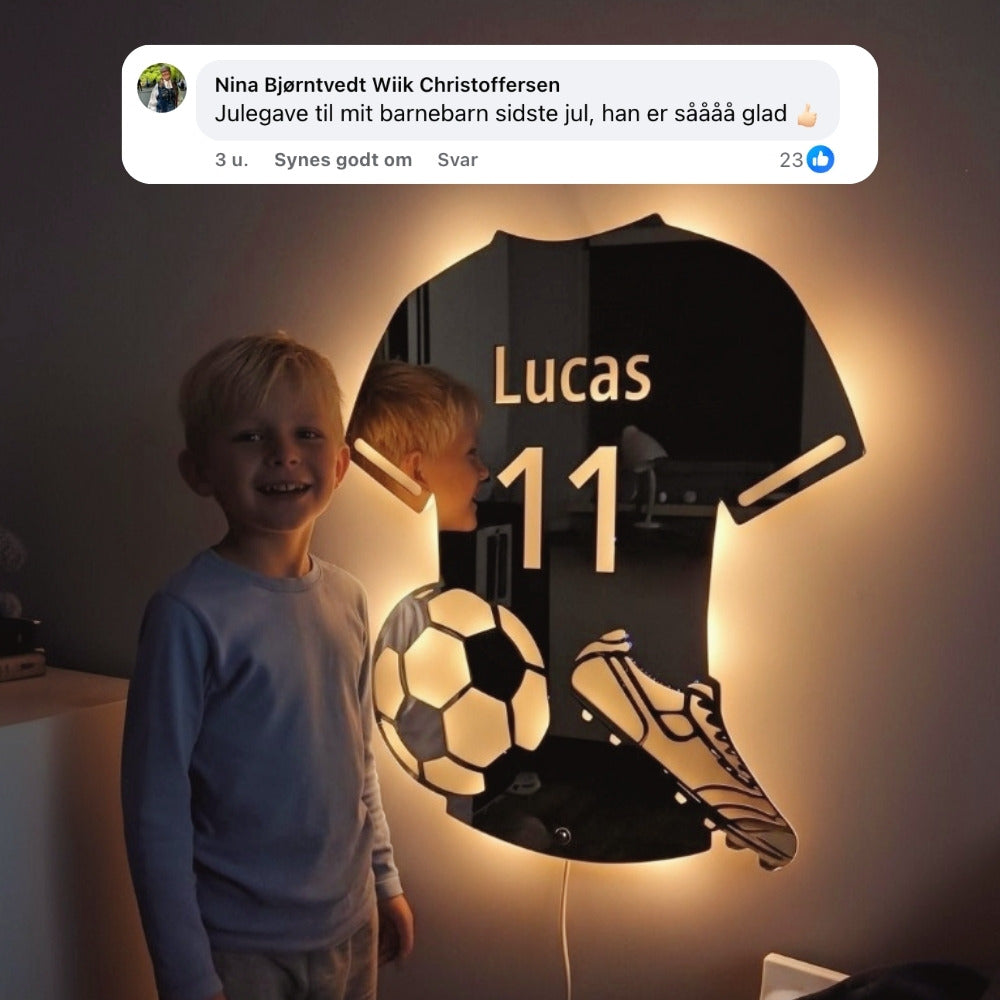 Fodboldspiller | Personligt LED-Spejl