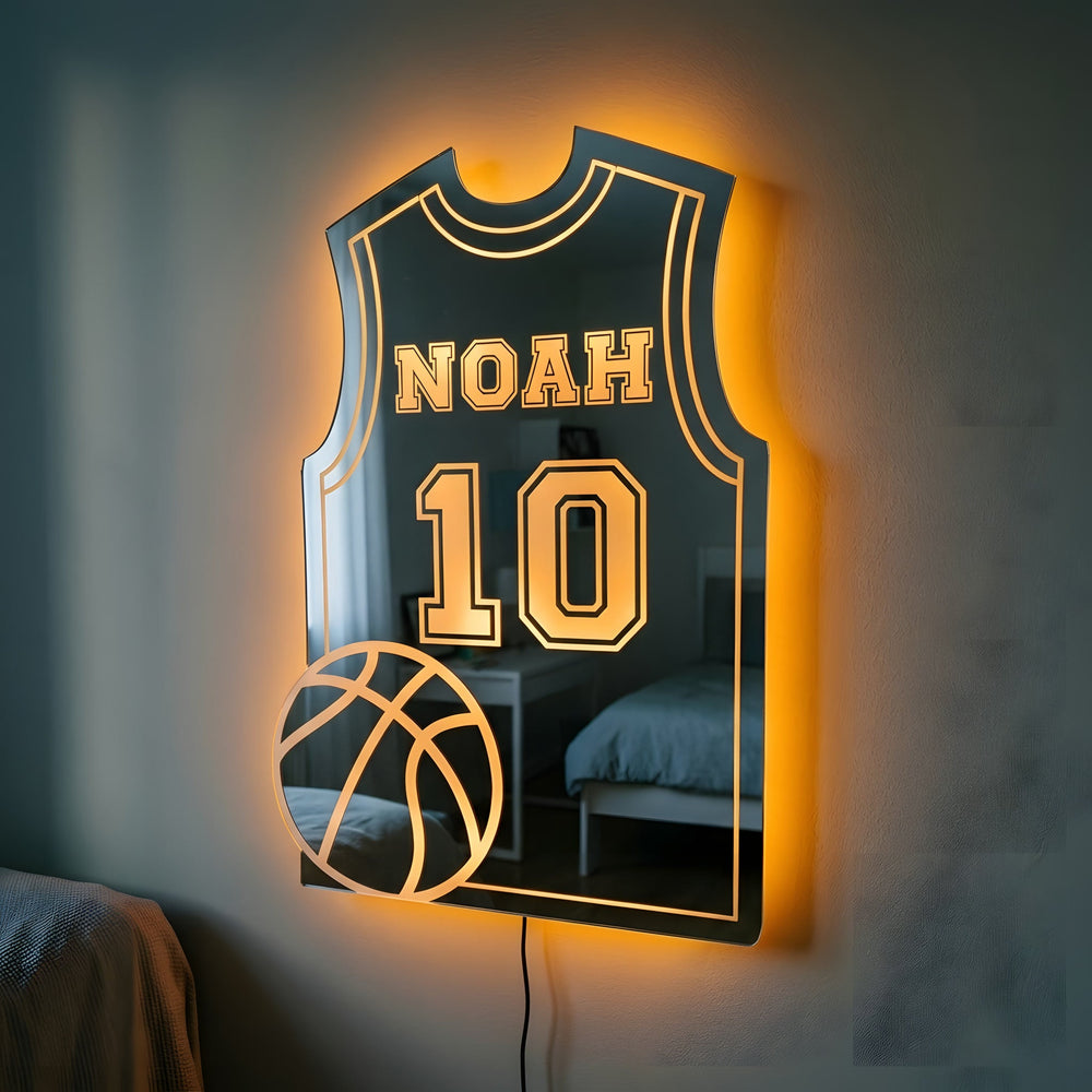 Basketballspiller | Personligt LED-Spejl